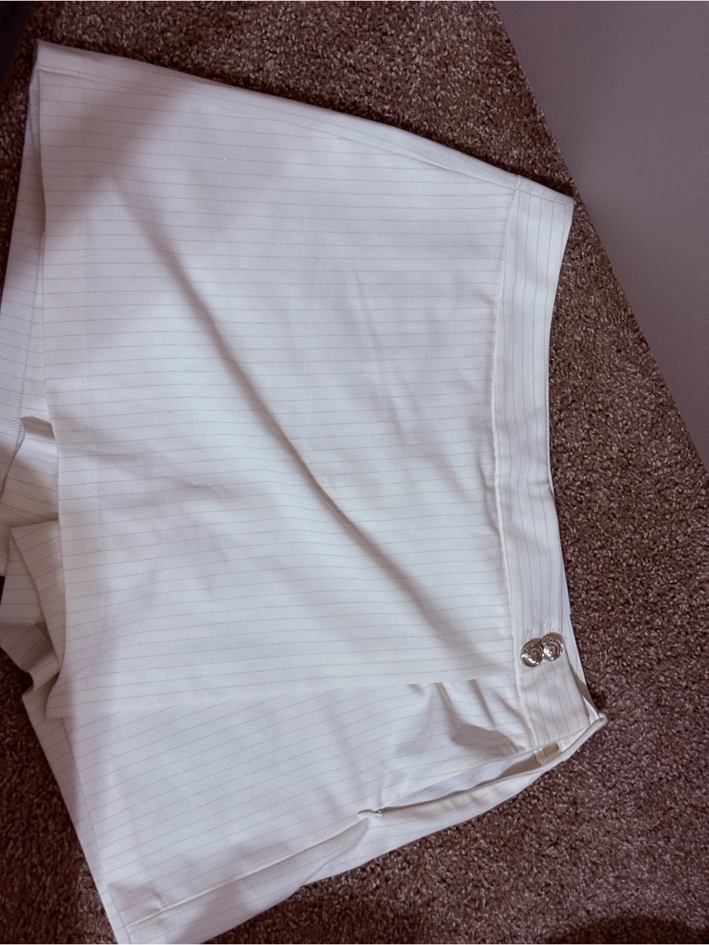 White House Black Market Cream Pinstripe Dress Skort